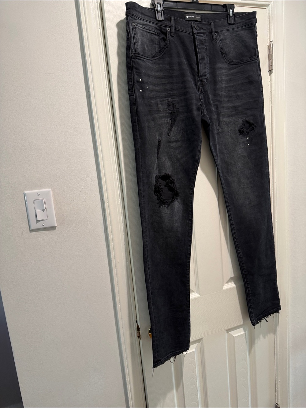 Purple Brand Men's Distressed Black Jeans